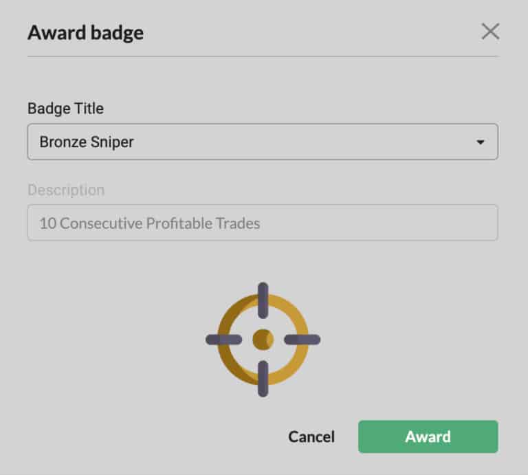 Awarding a badge