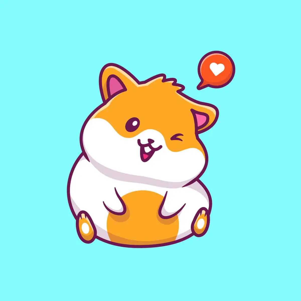 vecteezy cute hamster sitting with speech bubble love cartoon vector 5529986